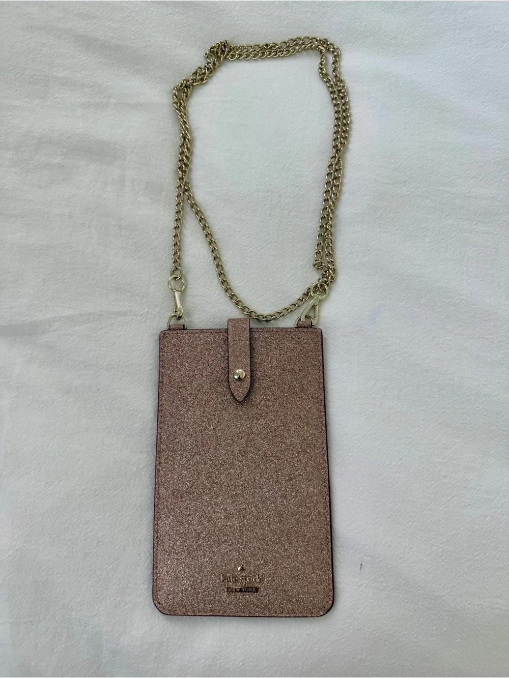 kate spade Rose Gold Glitter Crossbody Phone Bag